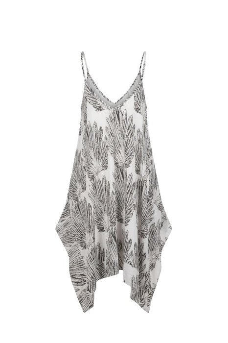 Robe à fines bretelles et volants, noire et blanche - Taille unique