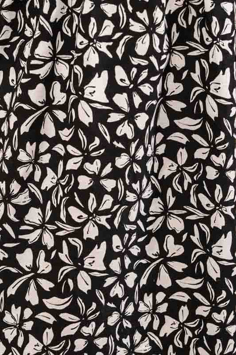 Patterned dress with spaghetti straps, black/white - One Size