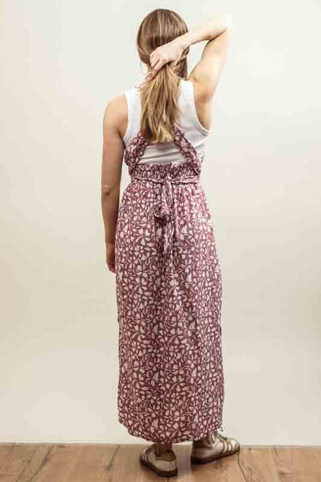 Red/white patterned dress with spaghetti straps - One Size