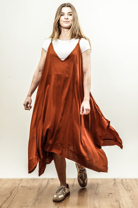 Brown spaghetti strap dress - One Size