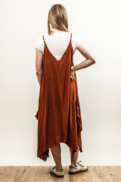 Brown spaghetti strap dress - One Size