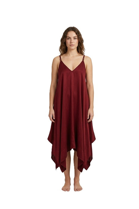 Bordeaux spaghetti strap dress - One Size