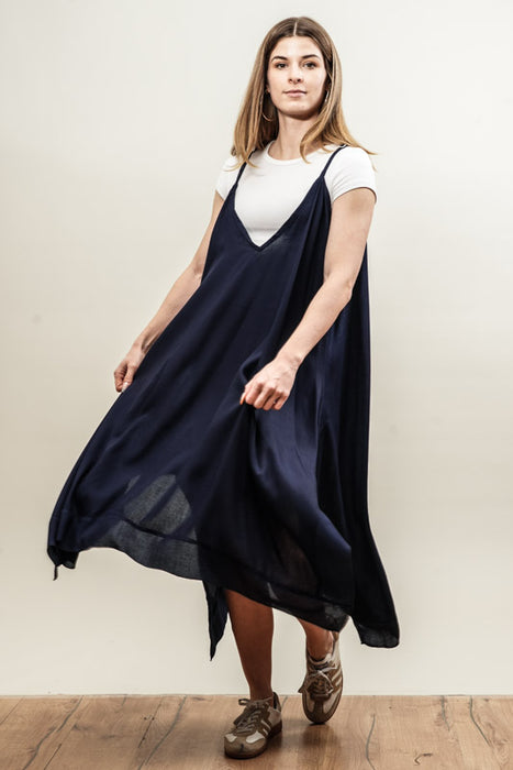 Dark blue spaghetti strap dress - One Size