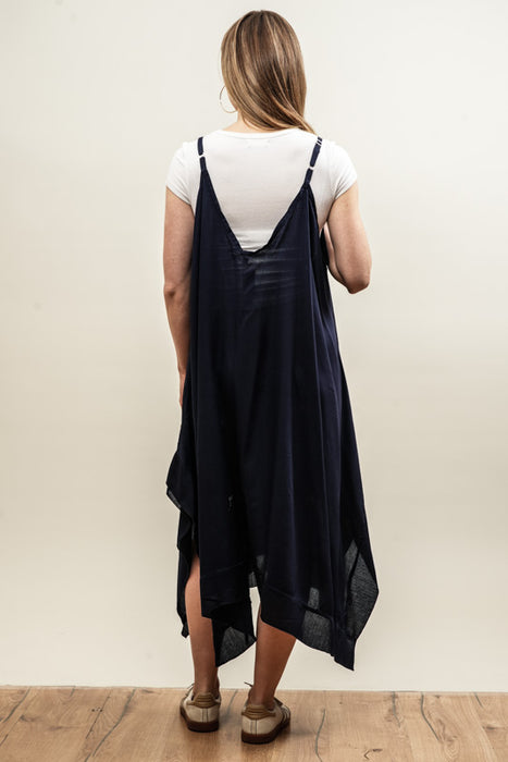 Dark blue spaghetti strap dress - One Size