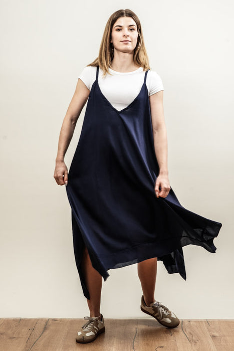 Dark blue spaghetti strap dress - One Size