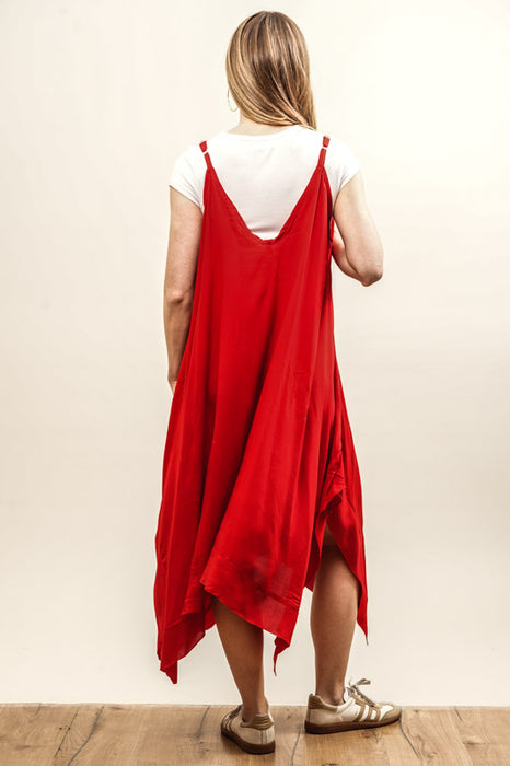 Red spaghetti strap dress - One Size