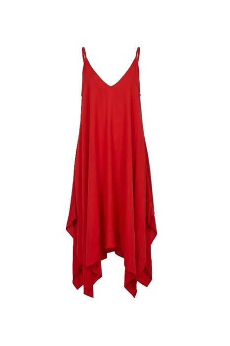 Robe rouge à fines bretelles - Taille unique