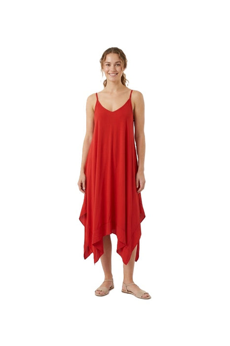 Robe rouge à fines bretelles - Taille unique