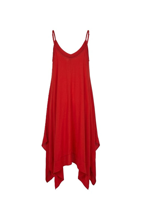 Robe rouge à fines bretelles - Taille unique