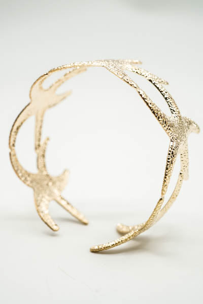 Bracelet, wide, gold-plated, ornate
