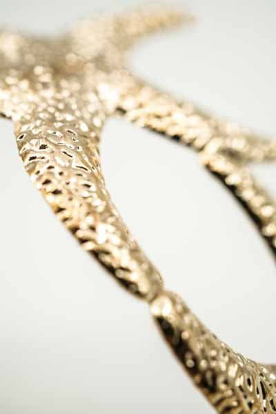Bracelet, wide, gold-plated, ornate