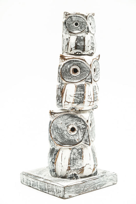 3 owls standing on top of each other, 30cm