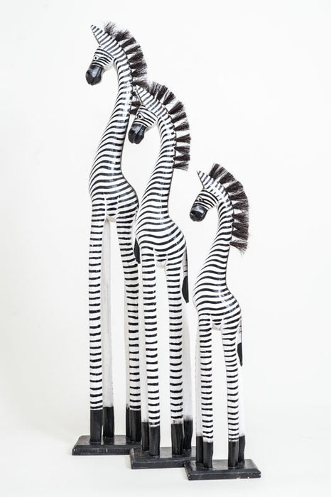 Zebra painted black/white 60cm