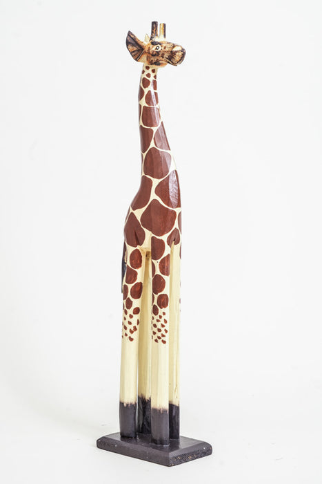 Giraffe, brown/white painted, 60cm
