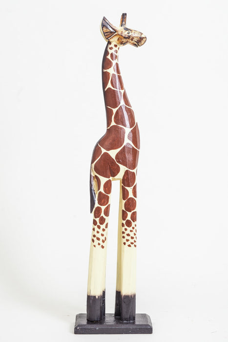 Giraffe, brown/white painted, 60cm