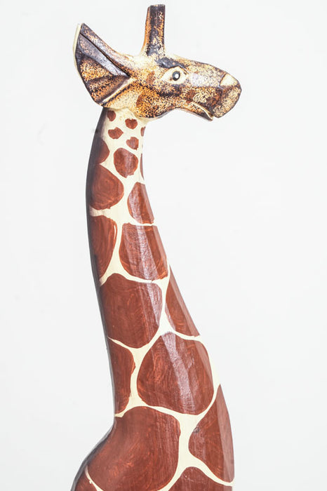 Giraffe, brown/white painted, 60cm