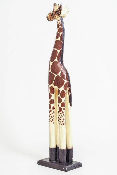 Giraffe, brown/white painted, 60cm