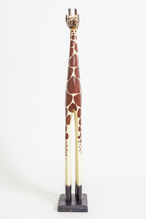 Giraffe, brown/white painted, 60cm