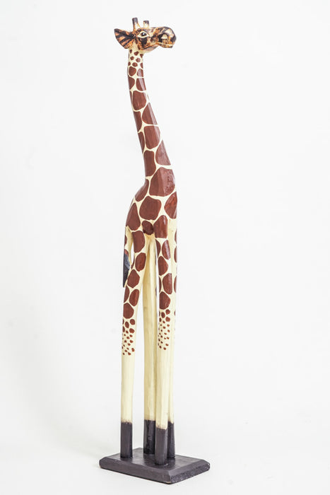 Giraffe, brown/white painted, 80cm