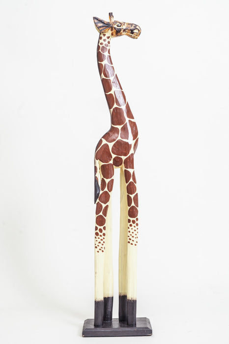 Giraffe, brown/white painted, 80cm