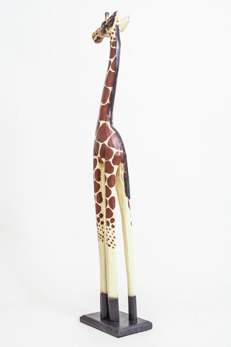 Giraffe, brown/white painted, 80cm