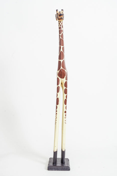 Giraffe, brown/white painted, 80cm