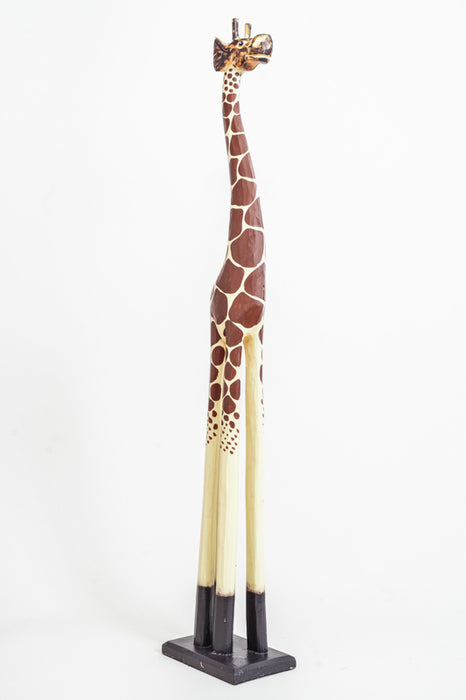 Giraffe, brown/white painted, 100cm