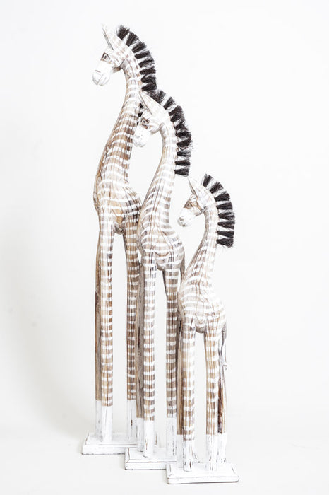 Zebra, light brown/white painted, 60cm