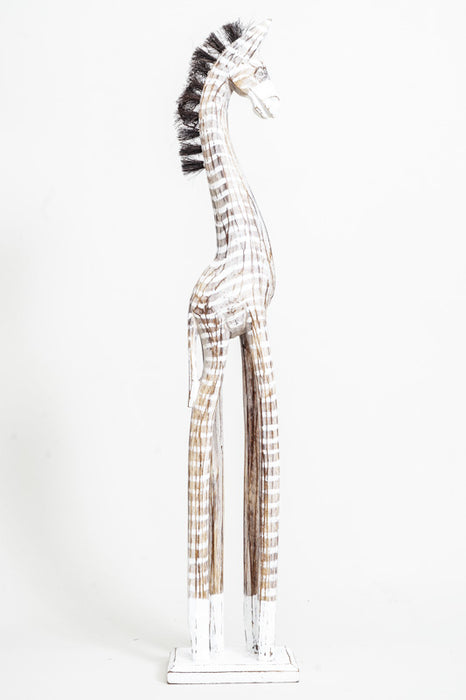 Zebra, light brown/white painted, 80cm