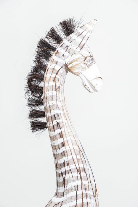 Zebra, light brown/white painted, 80cm