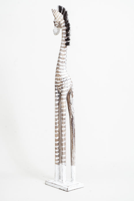Zebra, light brown/white painted, 80cm