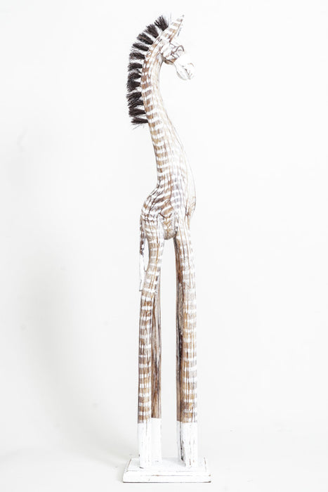 Zebra, light brown/white painted, 100cm