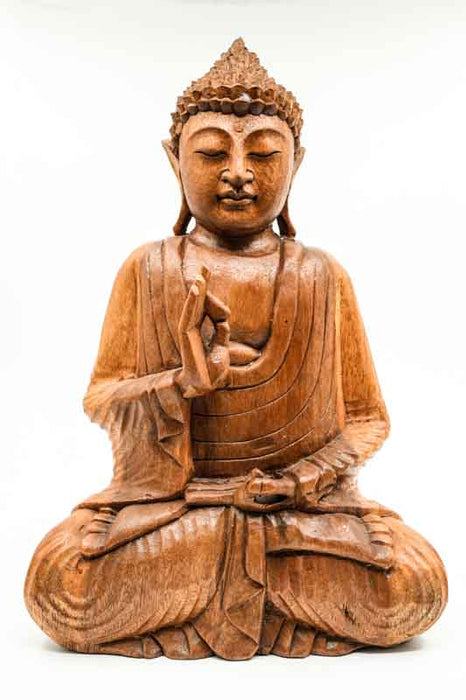Buddha lotus seat mudra suar wood 40cm