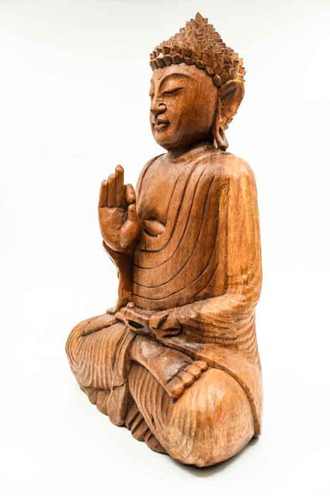 Buddha lotus seat mudra suar wood 40cm