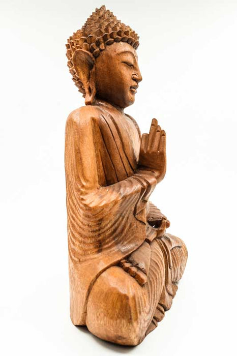 Buddha lotus seat mudra suar wood 40cm