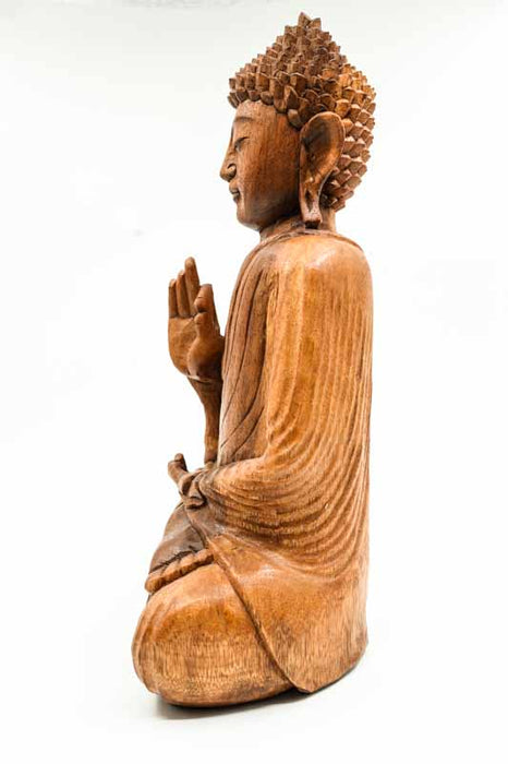 Buddha lotus seat mudra suar wood 40cm