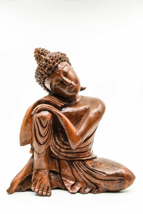 Buddha relaxed Suar wood 30cm