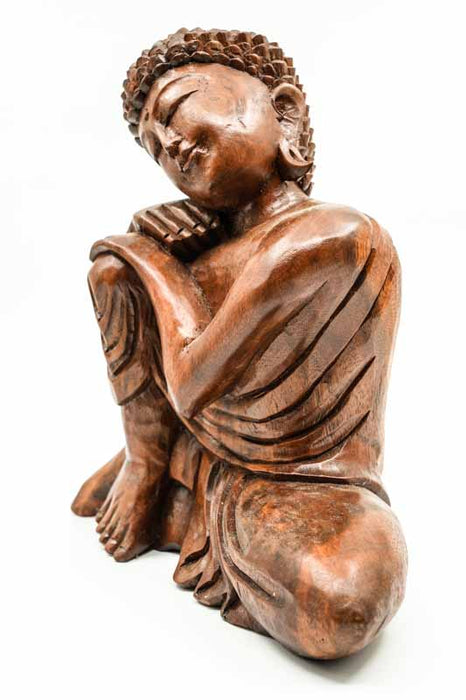 Buddha relaxed Suar wood 30cm
