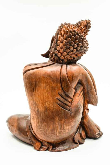 Buddha relaxed Suar wood 30cm