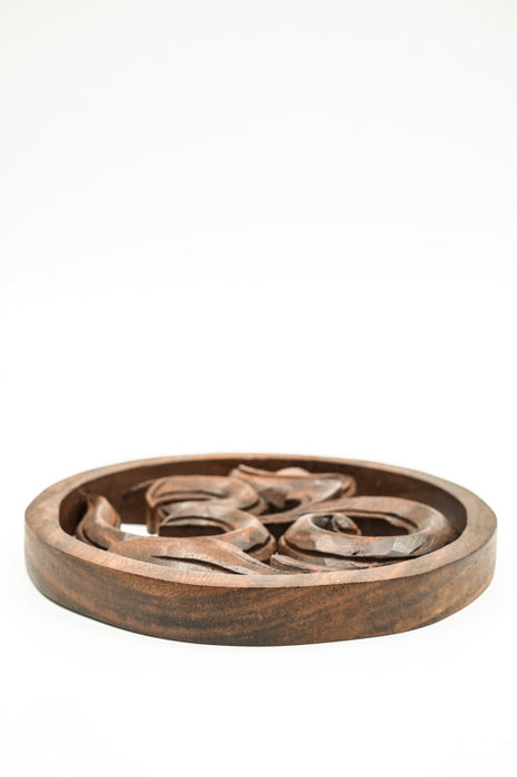 Round wall decoration made of Suar wood, 20cm