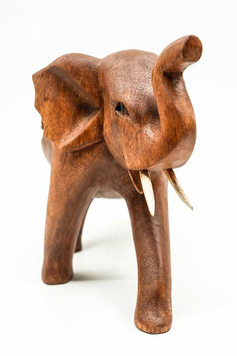 Decorative Elephant carved from Suar wood, 20cm