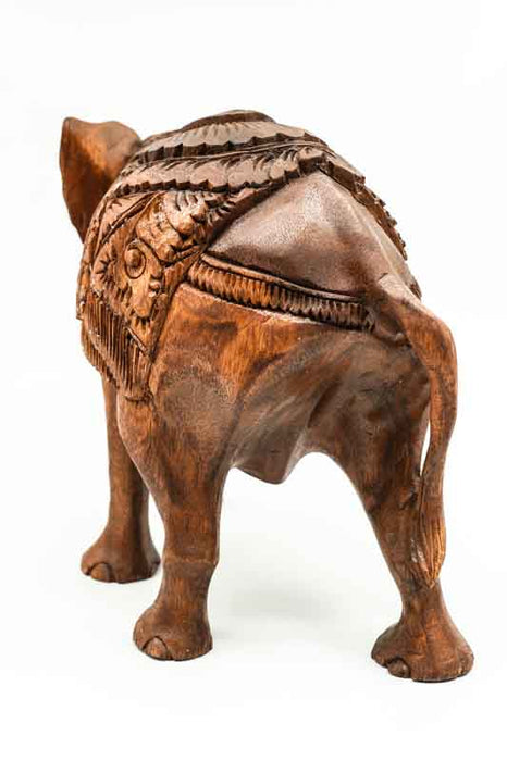 Decorative Elephant carved from Suar wood, 25cm