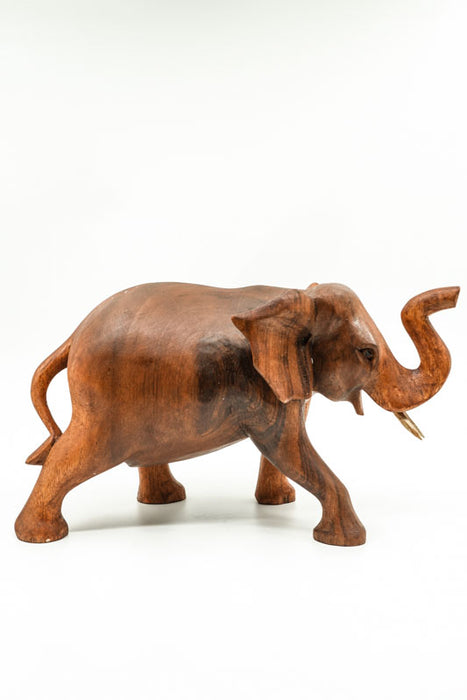 Decorative Elephant in Suar Wood, 20cm