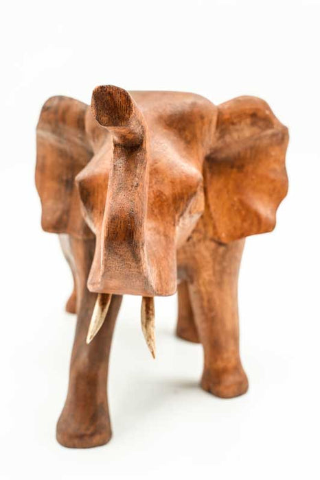 Decorative Elephant in Suar Wood, 20cm