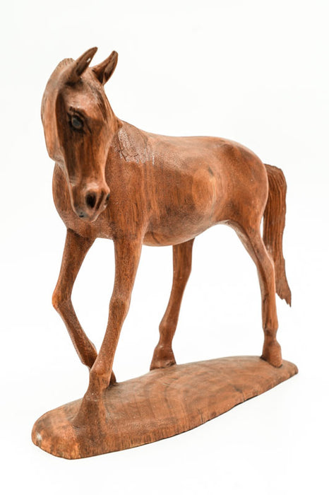 Decorative horse, Suar wood, 25cm