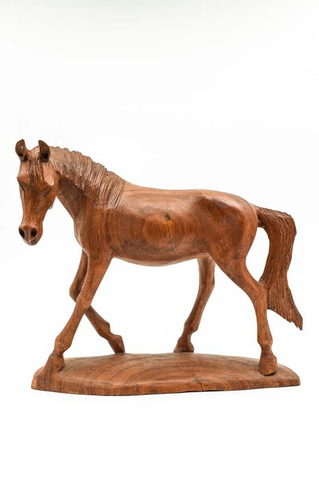 Decorative horse, Suar wood, 25cm