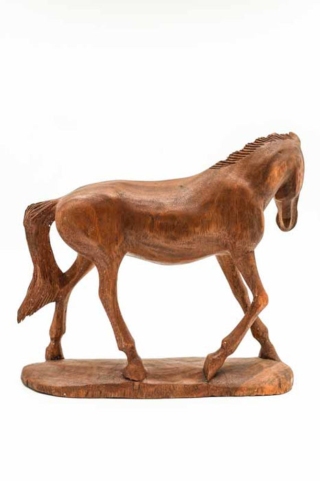 Decorative horse, Suar wood, 25cm