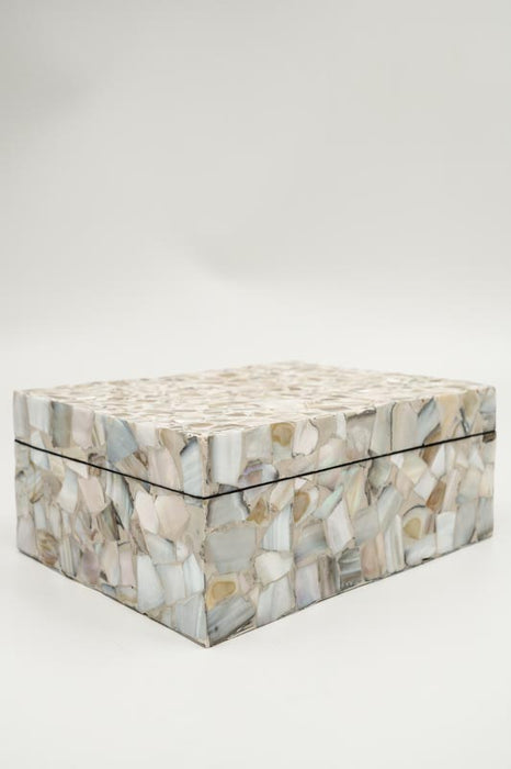Boîte à bijoux décorée de coquillages, 15 x 20 x 8 cm