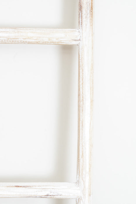 Teak ladder, white wash, 160 cm
