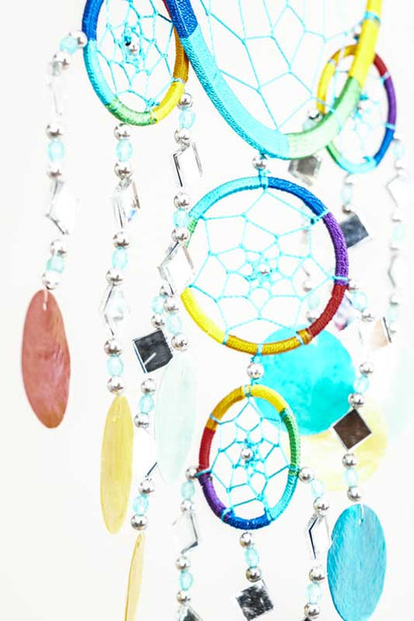 Traumfänger 3-teilig regenbogenfarben 16cm